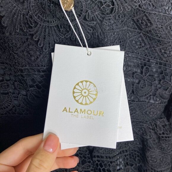 NWT Alamour Sierra Mini Black Dress Lace Size L - Picture 14 of 14